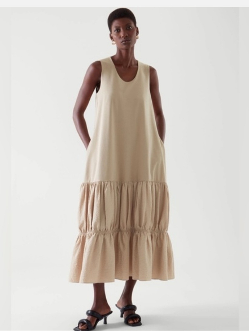 COS Tiered Cotton Midi Dress – Size Small – Great Condition!